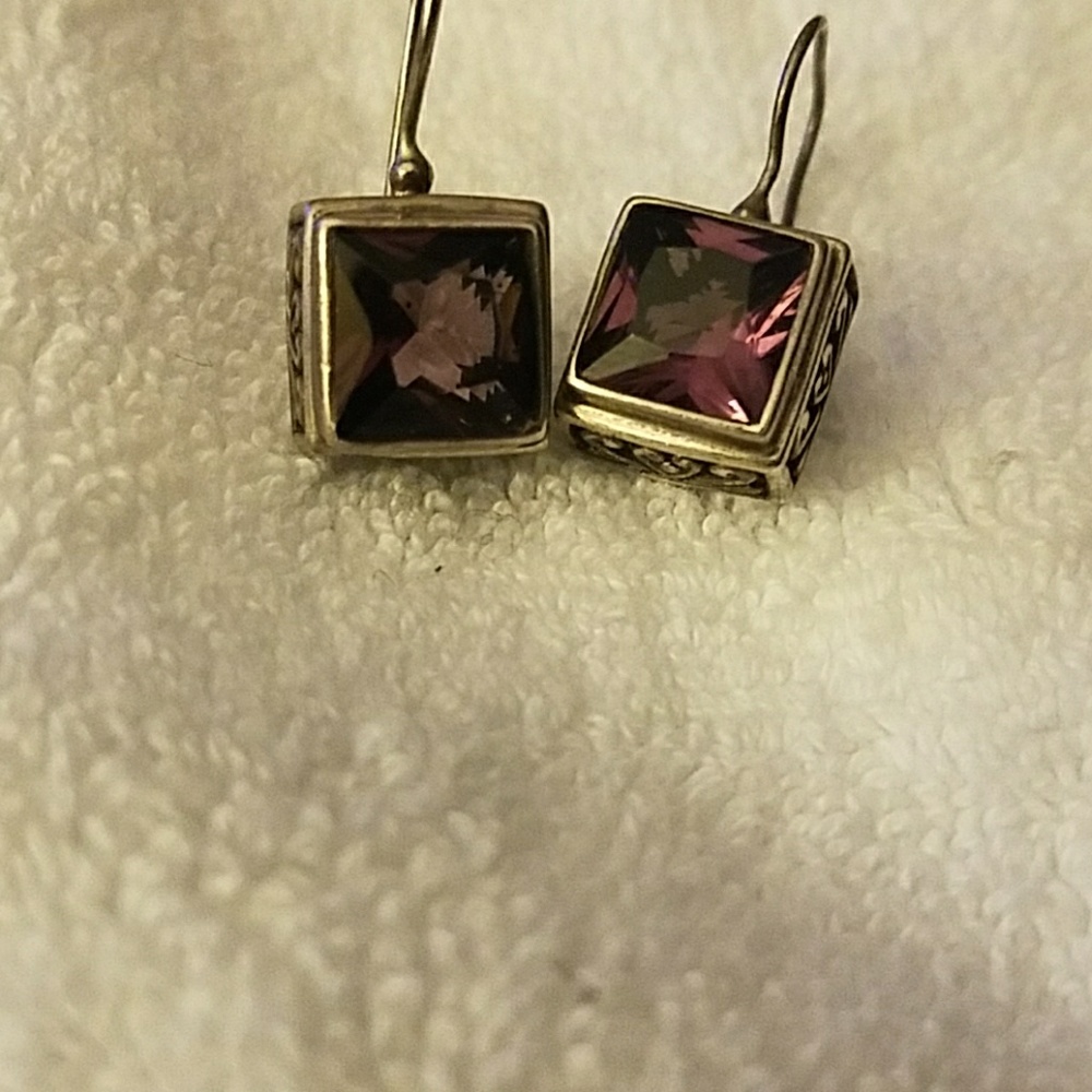 Sterling Silver Amythest Drop Earrings